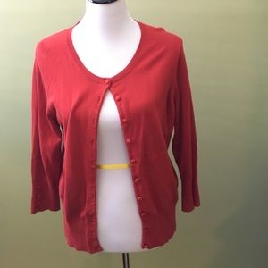 Burnt orange 3/4 cardigan sweater